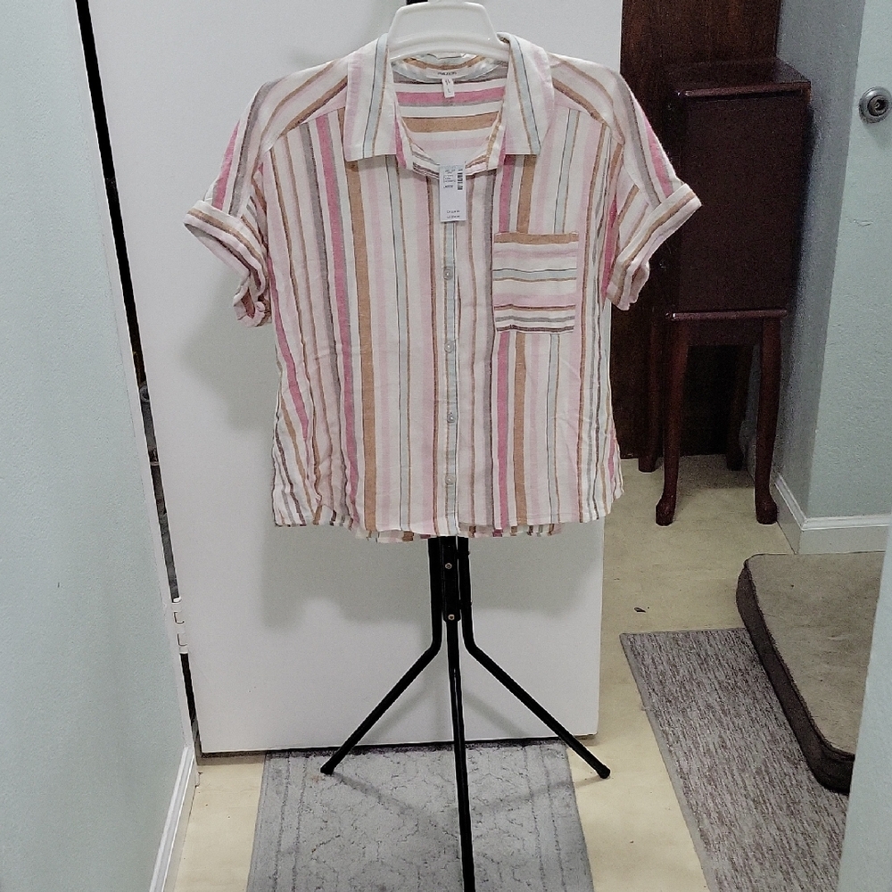 Maurices Multicolor Striped Button-Up Shirt